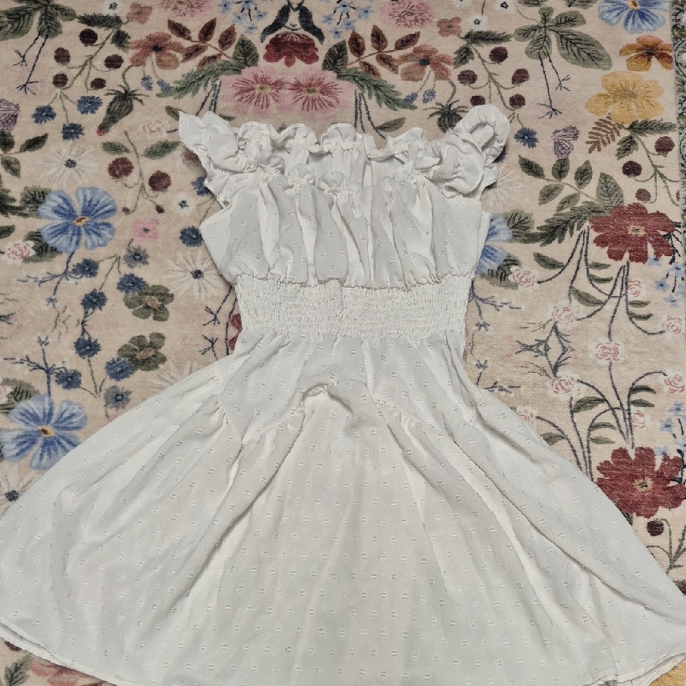 white flowy sundress